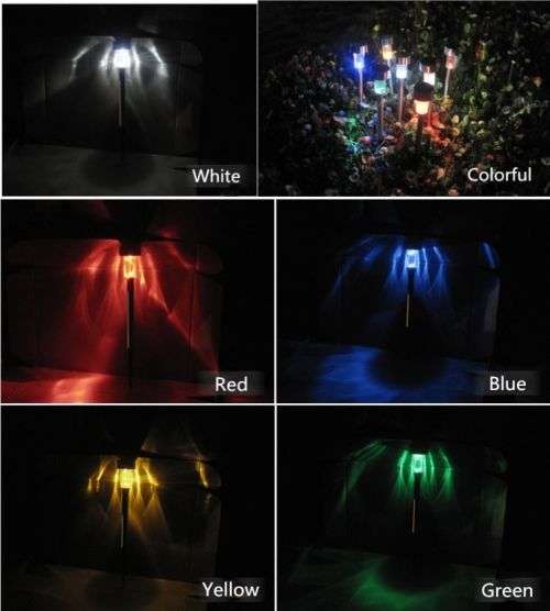 10Pcs Outdoor Garden Stainless Steel LED Solar Landscape Path Lights Yard Lamp