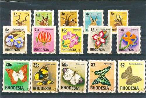 RHODESIA - SET OF 15 POSTALLY USED 1974 DEFINITIVES - AS ILLUSTRATION