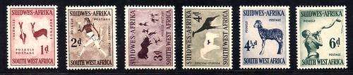 SWA - 1954 DEFINITIVES - SACC 182 to 187 MINT