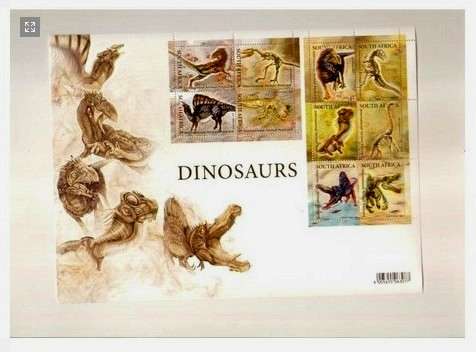 RSA - DINOSAURS 2009 - FINE UM SHEET OF 10 STAMPS.