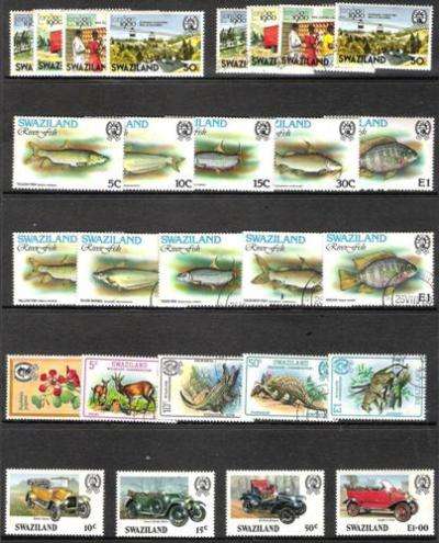 SWAZILAND - 24 FINE SETS - MIXED MINT & USED (Fully illustrated below)
