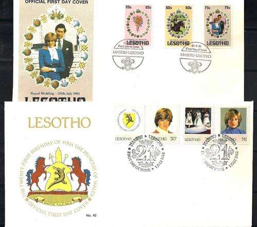 THEMATICS - (BRITISH ROYAL FAMILY) CLEAN COVER - ROYAL WEDDING 1981 & 21st BIRTHDAY 1982 - LESOTHO