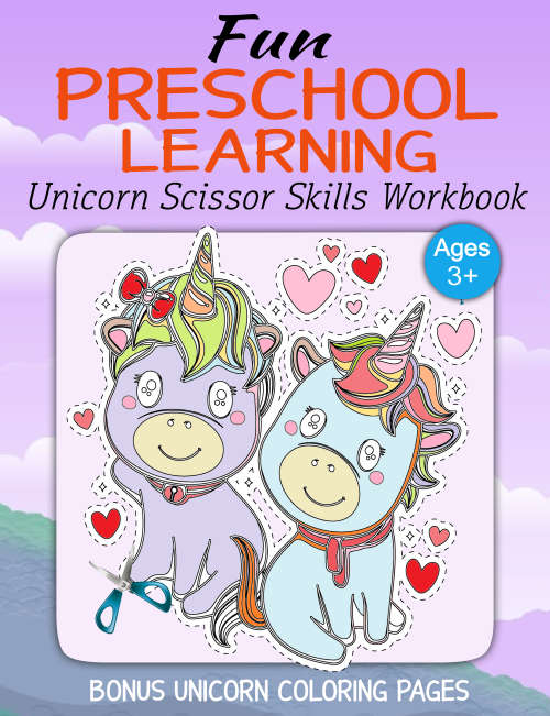 Childrens Unicorn Colouring and Scissor skills Book. Free same day delivery
