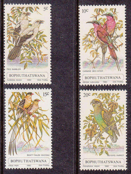 BOB:  SACC 60-63:  10.9.1980:  BIRDS  SET OF 4. U/MINT (**)