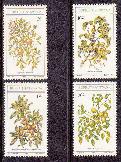 BOP. SACC 56-59: 4.6.1980: EDIBLE WILD FRUIT SET OF 4. U/MINT (**)