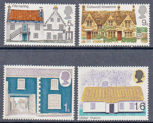 GB SG 815-818: 11.2.1970: BRITISH RURAL ARCHITECTURE SET OF 4. U/MINT (**)