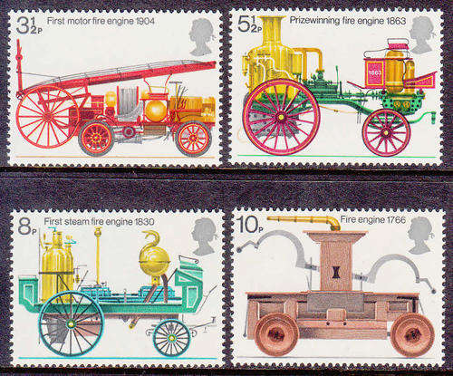 GB SG 950-953: 24.4.1974: BICENTENARY OF THE FIRE PREVENTION ACT SET OF 4. U/MINT (**)