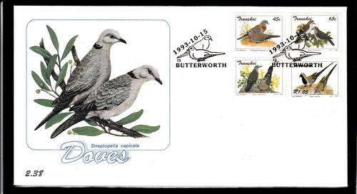 TRANSKEI: 15.10.1993:  FDC 2.38: DOVES