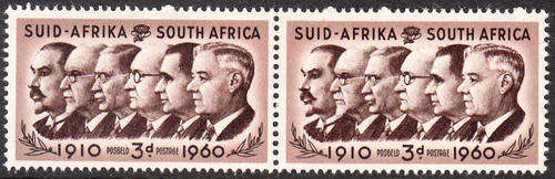 RSA SACC 183: 31.5.1960 - UNION DAY 1960 - PRIME MINISTERS IN PAIRS. U/MINT(**)