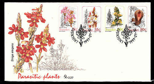 TRANSKEI SACC 265-268: 10.1.1991: FDC 2.27: PARASITIC PLANTS