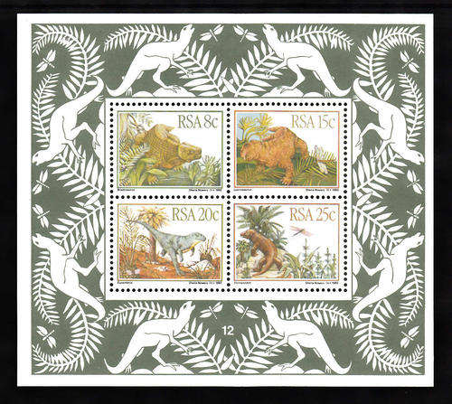 RSA: SACC 540: 1.12.1982: PREHISTORIC ANIMALS MINIATURE SHEET. U/MINT(**)