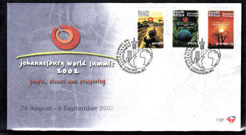 RSA: FDC 7.37: ISSUED 17.4.2002: WORLD SUMMIT FOR SUSTAINABLE DEVELOPMENT