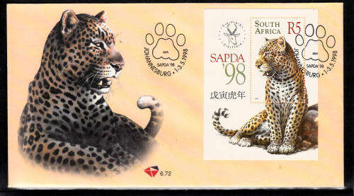 RSA: 1.5.1998 - FDC 6.72 - SAPDA 1998 MINIATURE SHEET