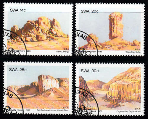 SWA: SACC 473-476: 24.4.1986: ROCK FORMATIONS SET OF 4. USED(CTO)