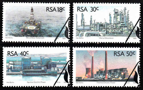 RSA SACC 711-714: 19.10.1989: SOUTH AFRICAN ENERGY SOURCES SET OF 4. USED(CTO)