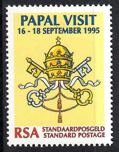 RSA: SACC 913: 16.9.1995: PAPAL VISIT (STANDARD POSTAGE R3.90). U/MINT(**)