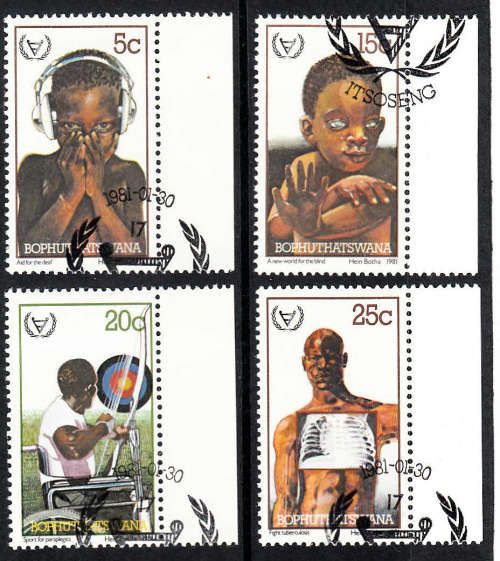 BOP. SACC 68-71: 30.1.1981: INTERNATIONAL YEAR OF THE DISABLED SET OF 4. USED(CTO)