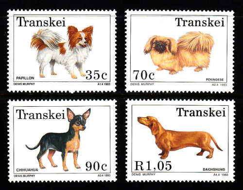TRANSKEI SACC 301-304: 12.2.1993: DOGS SET OF 4. U/MINT (**)