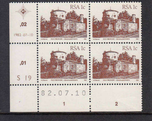 RSA: 4TH DEFIN (BUILDINGS): 1 CENT CONTROL CYL S19 DATED 10.7.1982. U/MINT(**)