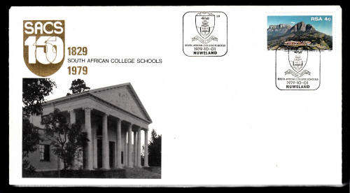 RSA: COVER: 150 YEARS SACS SCHOOL CAPE TOWN. CANCELLED NEWLANDS 1.10.1979