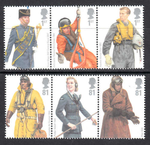 GB:SG2862/67:18.9.2008: MILITARY UNIFORMS (2ND IN SERIES) SET OF 6 . U/MINT(**). CV R185