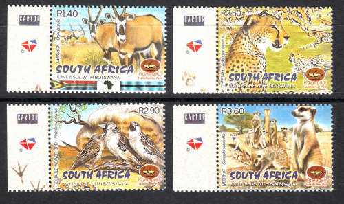 RSA: SACC 1386-1389: 12.5.2001: KGALAGADI TRANS FRONTIER PARK SET OF 4. U/MINT(**), CV R67