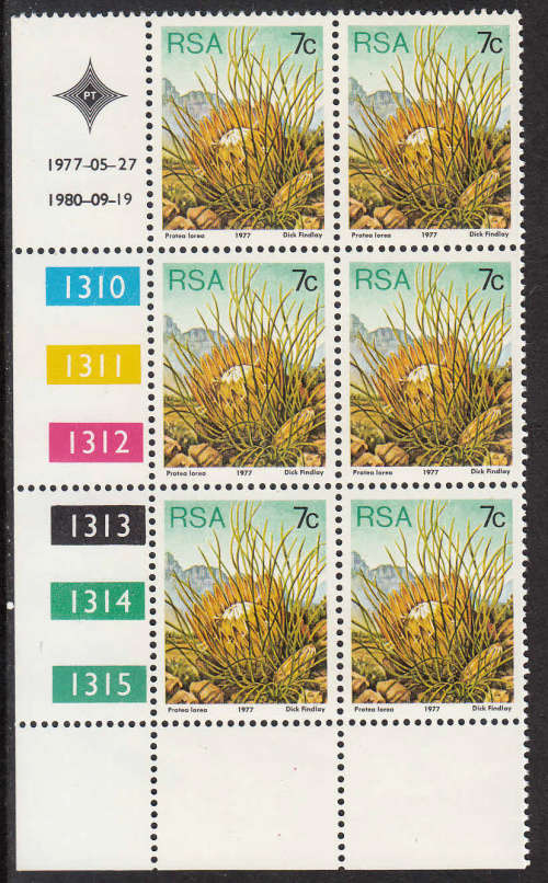 RSA: 3RD DEFIN (PROTEAS) - 7c PANE DATED 19.9.1980. U/MINT(**)