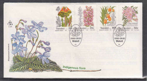 TRANSKEI: SACC 261-264: FDC 2.26: ISSUED 20.9.1990: INDIGENOUS FLORA