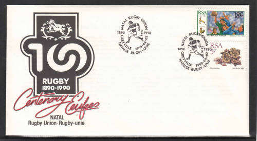 RSA: COMMEM. COVER DATED 2.4.1990: CENTENARY OF NATAL RUGBY UNION
