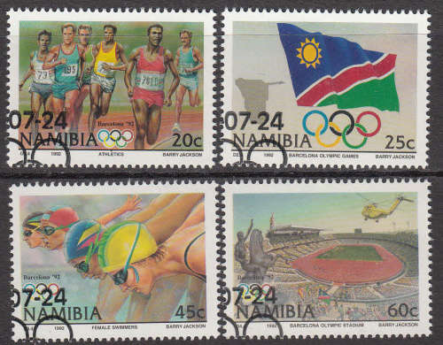 NAMIBIA SACC 60-63: 24.7.1992: OLYMPIC GAMES BARCELONA SET OF 4. USED(CTO)