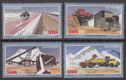 SWA: SACC 395-398: 4.12.1981: SALT INDUSTRY SET OF 4. U/MINT(**)