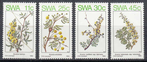 SWA: SACC 445-448: 22.11.1984: SPRING IN SWA (ACACIAS) SET OF 4. U/MINT(**)