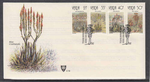 VENDA SACC 210-213: 23.8.1990: FDC 2.19: ALOES