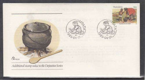 TRANSKEI: SACC 168: FDC 2.3.1: ISSUED 1.4.1985: 12c ADDITIONAL VALUE TO DEFINITIVE SERIES