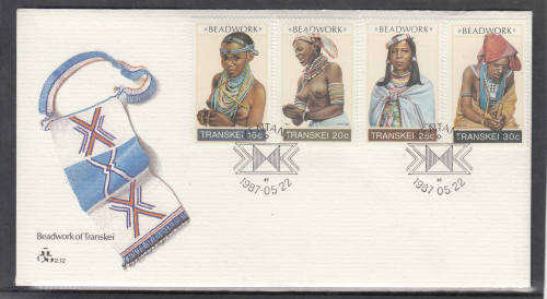 TRANSKEI: SACC 204-207: FDC 2.12: ISSUED 22.5.1987: BEADWORK