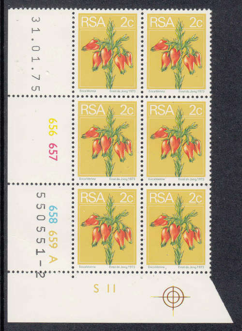 SACC 360: 2ND DEFINITIVE 2c CONTROL DATED 31.1.1975. PANE A. U/MINT(**)