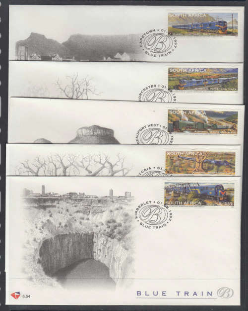 RSA: SACC 1051-1055: FDC 6.50-6,54:  22.8.2007: BLUE TRAIN SET OF 5 COVERS
