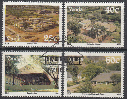 VENDA: SACC 226-229: 29.8.1991 : TOURIST ATTRACTIONS SET OF 4.  USED (NO GUM)