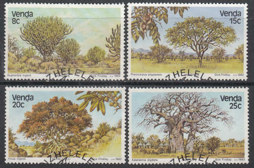 VENDA: SACC 63-66: 17.9.1982 : INDIGENOUS TREES (FIRST IN SERIES) SET OF 4.  USED(NO GUM)