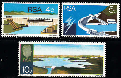 RSA: SACC 312-315: 4.3.1972: OPENING OF HENDRIK VERWOERD DAM SET OF 3. U/MINT(**)