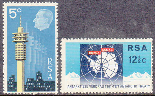 RSA: SACC 308-309: 22.5.1971: INTERNATIONAL STAMP EXHIBITION SET OF 2. U/MINT(**)