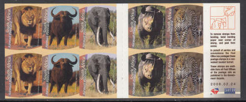 RSA: SACC 1768: 24.2.2006: BIG 5 NEW DESIGN BOOKLET. AIRMAIL POSTCARD RATE