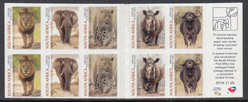 RSA: SACC ??: 26.11.2018: BIG 5 NEW DESIGN BOOKLET. AIRMAIL POSTCARD RATE