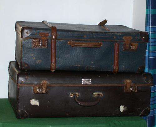 2 Suitcases Blue and Brown