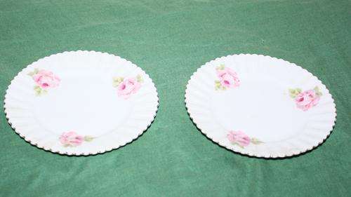 2 Rose Design Cake Plates