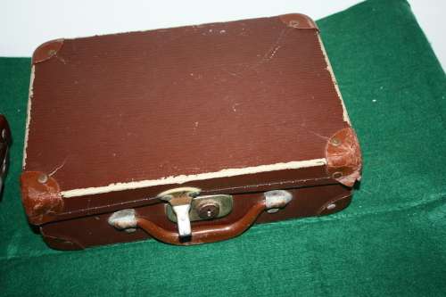 2 Small Brown School Suitcases