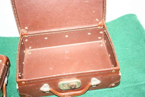 2 Small Brown School Suitcases