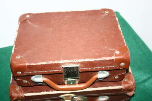 2 Small Brown School Suitcases