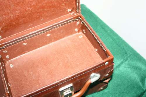 2 Small Brown School Suitcases