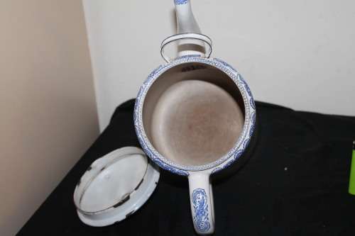 Blue and White Enamel Coffee Pot